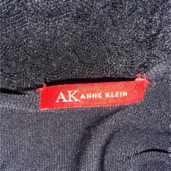 Anne Klein Black Knit Cowl Neck Sweater With Textured Collar - Picture 6 of 7